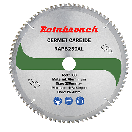 Rotabroach RAP355AL 355mm CERMET CARBIDE SAW BLADE FOR ALUMINIUM 80 TEETH (Copy)