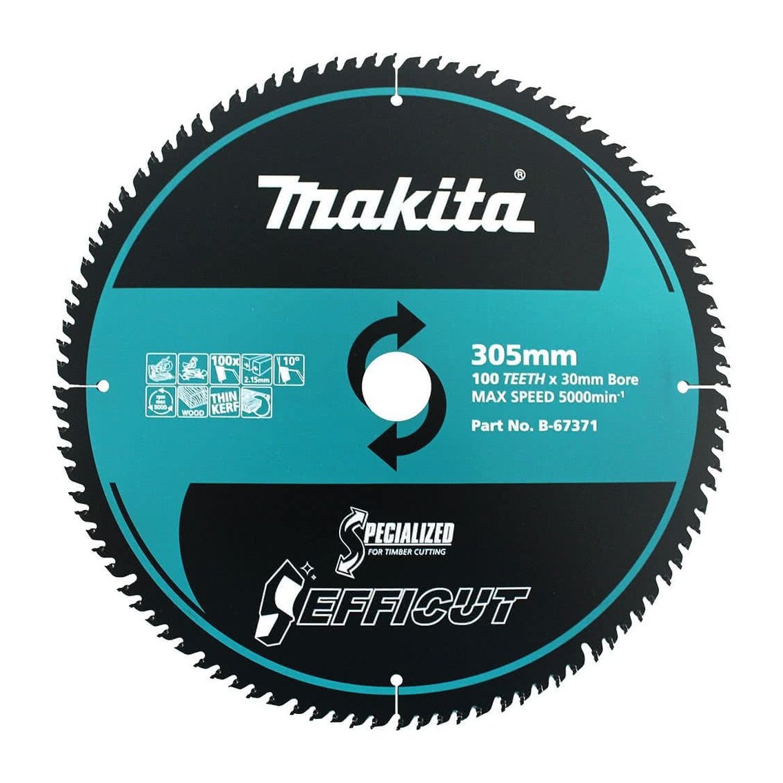Makita EFFICUT 305mm 30mm 80T Wood Cutting Blade B-67365 tool-junction-nz