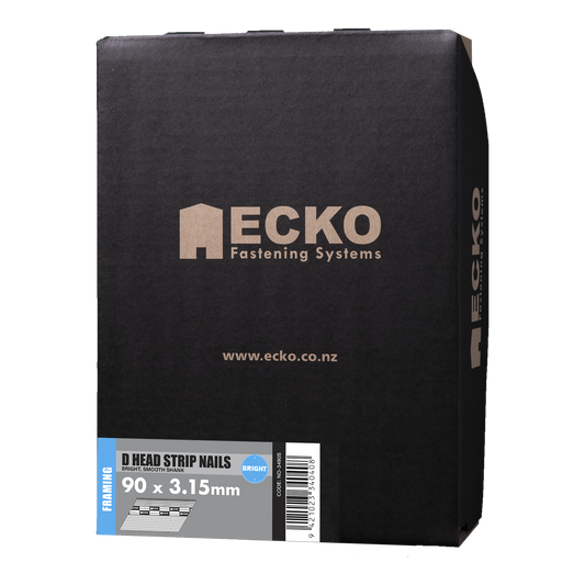 Ecko Fasteners 90 x 3.15mm D Head Paper Collated Framing Nails 3000PK BRIGHT tool-junction-nz