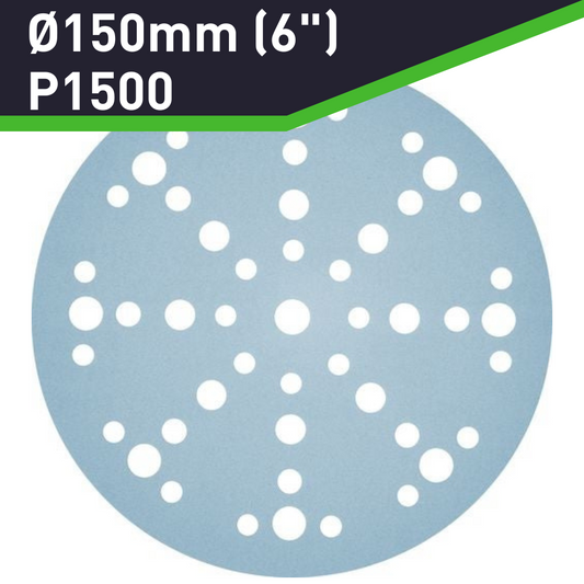 Festool 575177 Granat Sandpaper D150mm (6"), P1500 Grit, 50 Pack