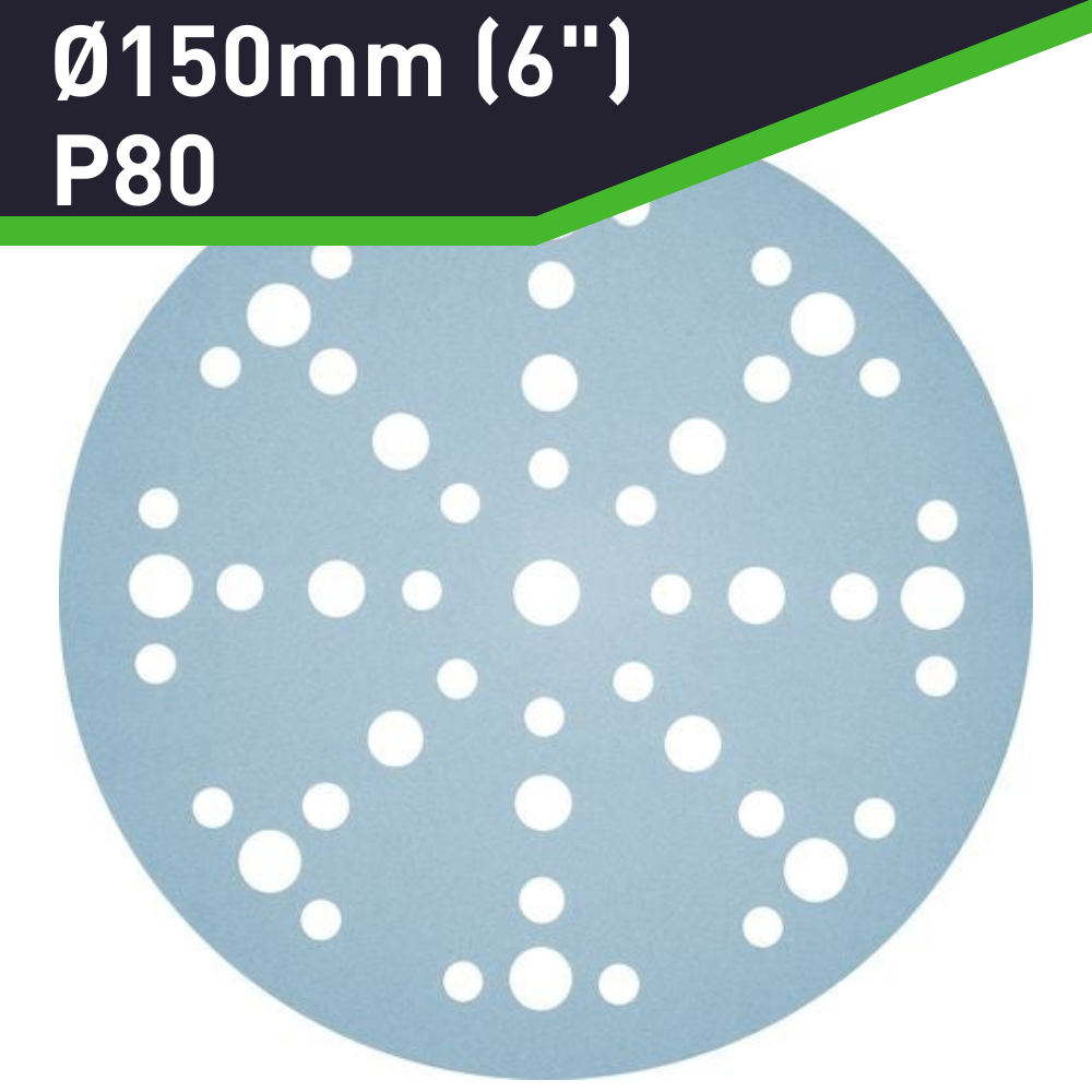 Festool 575162 Granat Sandpaper D150mm (6"), P80 Grit, 50 Pack