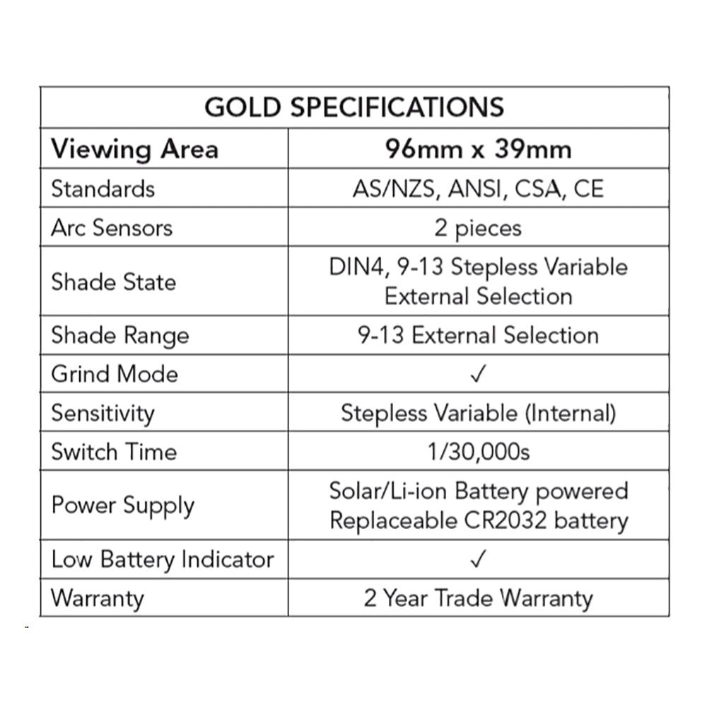 Gold Fire Metal Welding Helmet (WSG1607)