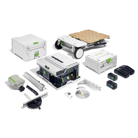 Festool Cordless Table Saw CSC SYS 50 EBI-Set Incl. Batteries, Charger & Underframe tool-junction-nz