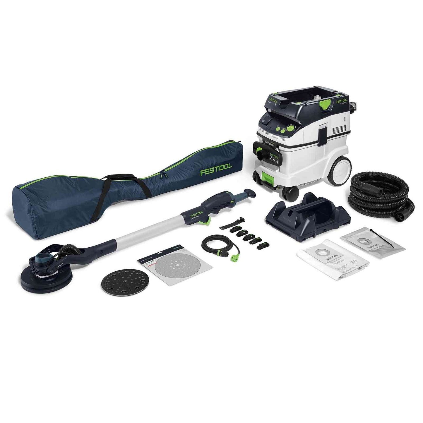 Festool Long-Reach Drywall Pole Sander and Extractor Set Planex LHS 2-M 225 EQ / CTM 36 E AC tool-junction-nz