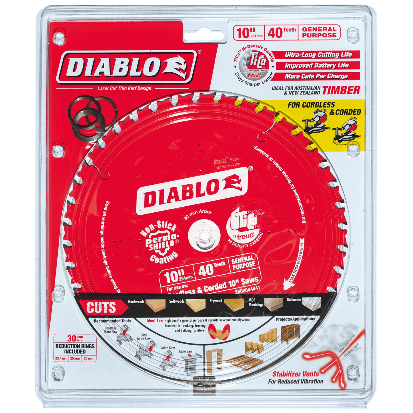 Diablo 10 in. / 254mm 40T General purpose Saw Blade tool-junction-nz