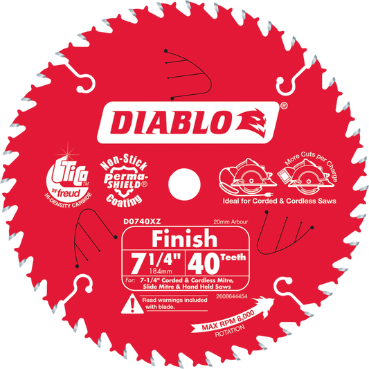 Diablo 7.25 in. / 184mm 40T Fine Finish Saw Blade tool-junction-nz
