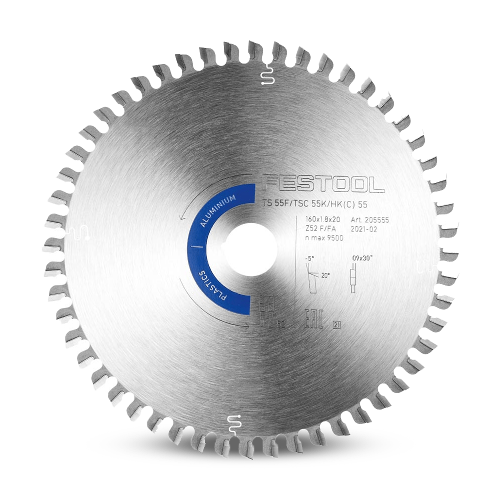 FESTOOL 205555 SAW BLADE ALUMINIUM/PLASTICS HW 160x1,8x20 F/FA52