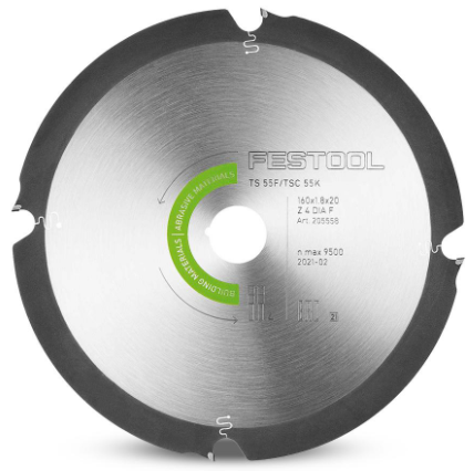 FESTOOL 205558 PCD DIAMOND CIRCULAR SAW BLADE DIA 160x1,8x20 F4