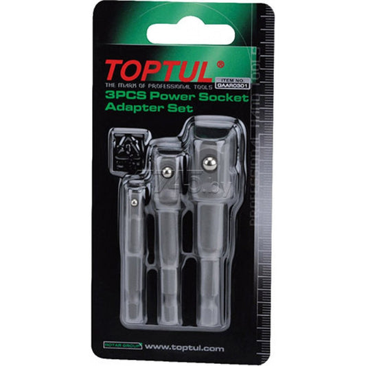 Power Bit Adapters 3pc 1/4"-3/8"-1/2"Dr gaar0301