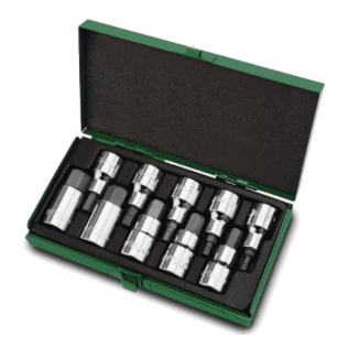 Socket Set 1/2"Dr 10pc Hex Bits 4-19mm gaad1007