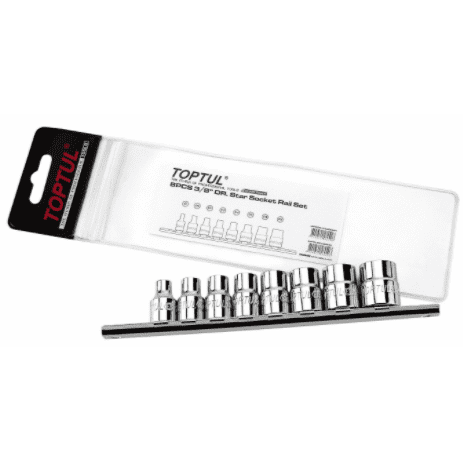 Socket Star 3/8"Dr on Rail 8pc E8-E20 gaag0802