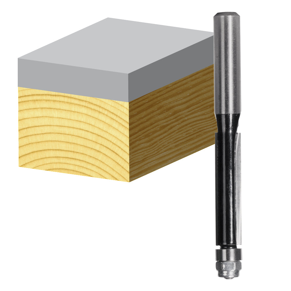 TRIM BIT FLUSH 12.7MM TCT, 2 FLT 1/4 SHK W/BEAR t8016b