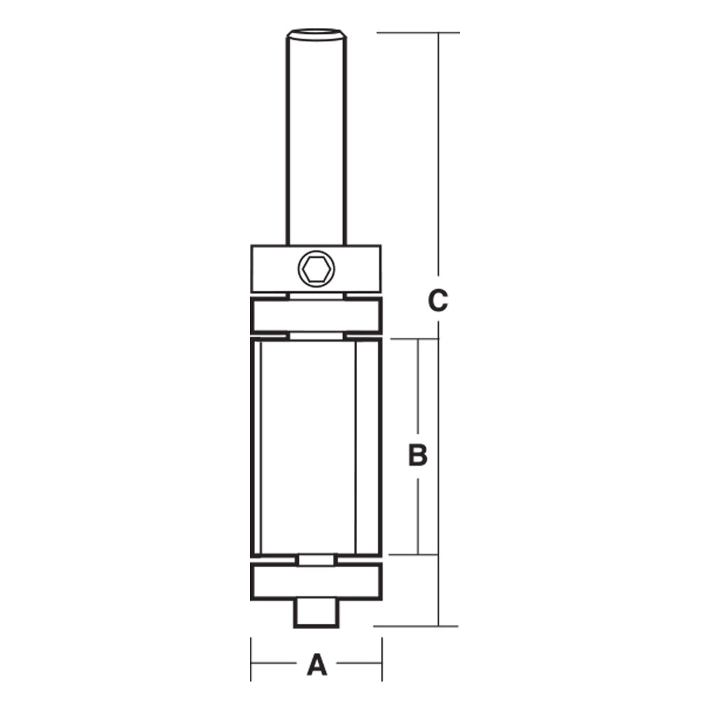TRIM BIT INV FLUSH 12.7MM TCT t8216db