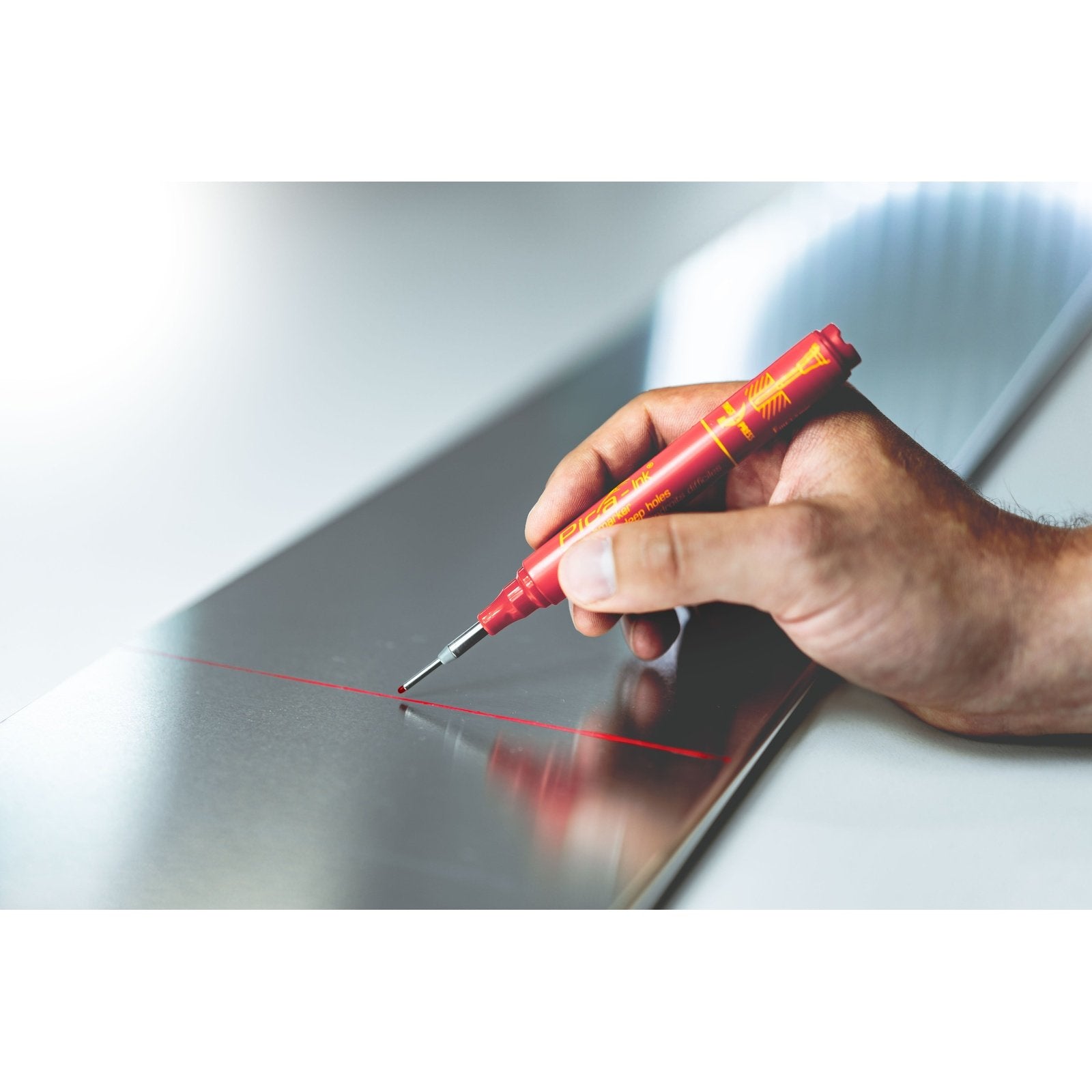 Pica Ink Deep Hole Marker Red tool-junction-nz