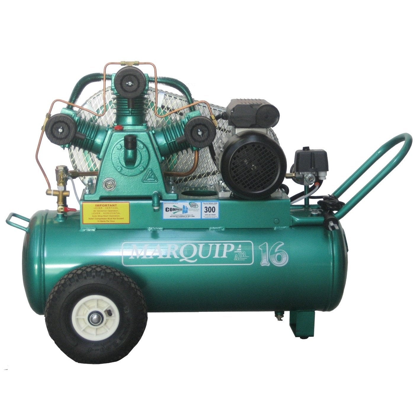 Marquip Industrial 16 2kW 2.7HP 50L 15A Single Phase Belt Drive Compressor tool-junction-nz