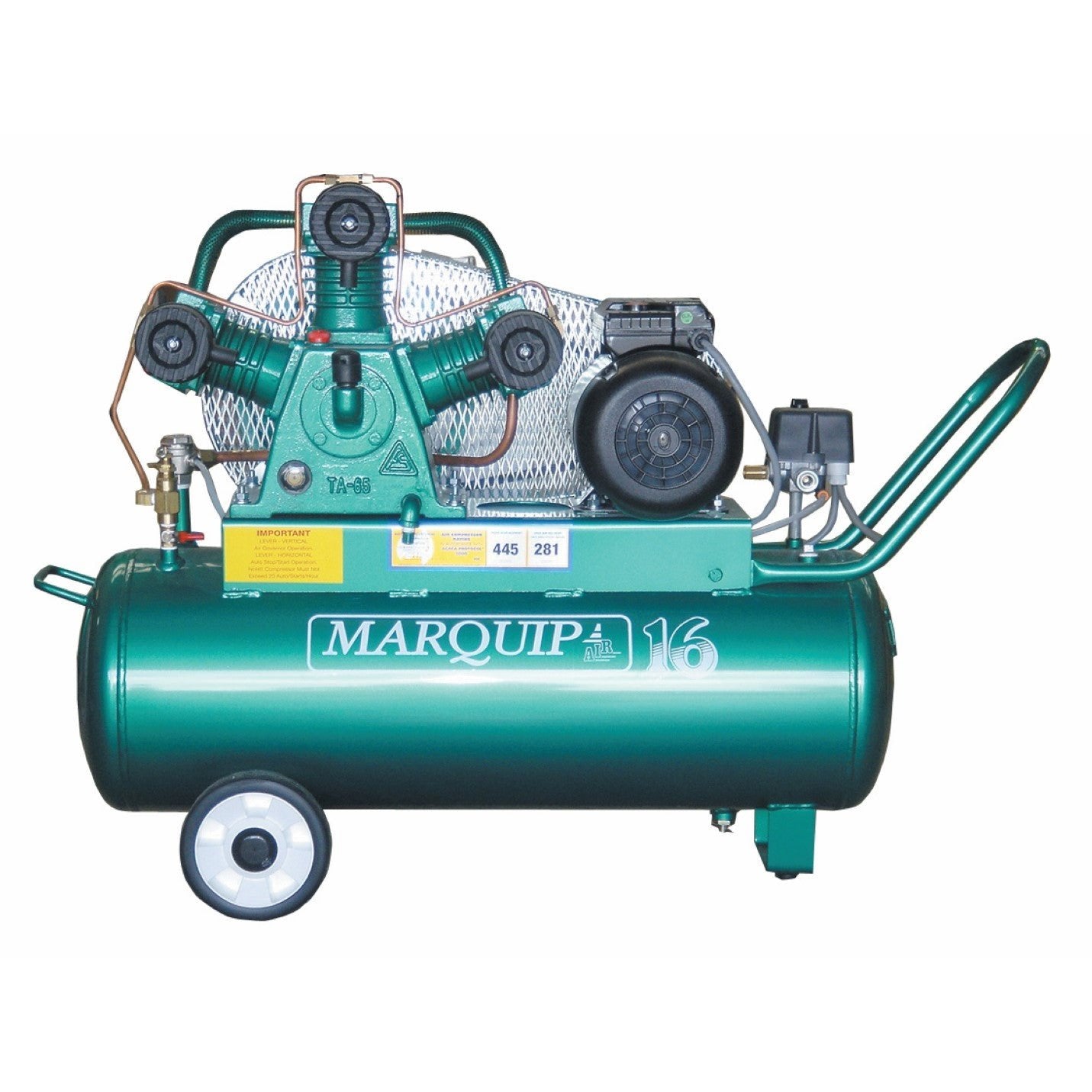 Marquip Industrial 16 2kW 2.7HP 50L 15A Single Phase Belt Drive Compressor tool-junction-nz