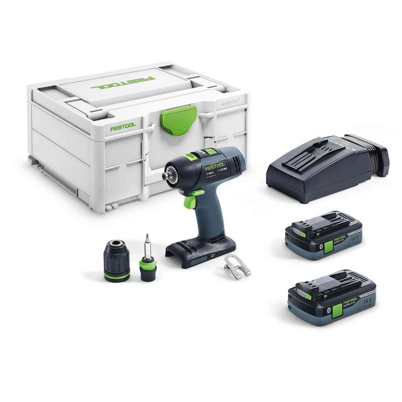 Festool T 18+3 Li-Basic Drill Kit With Batteries & Charger 576448 tool-junction-nz
