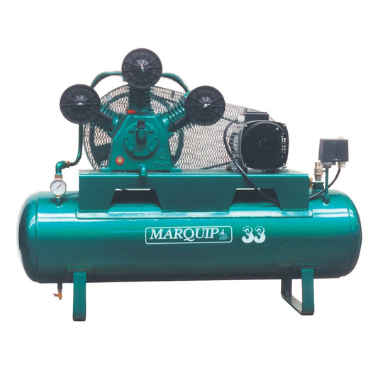 Marquip Industrial 33 4.0kW (5.5HP) 155L Three Phase Belt Drive Compressor With DOL Starter