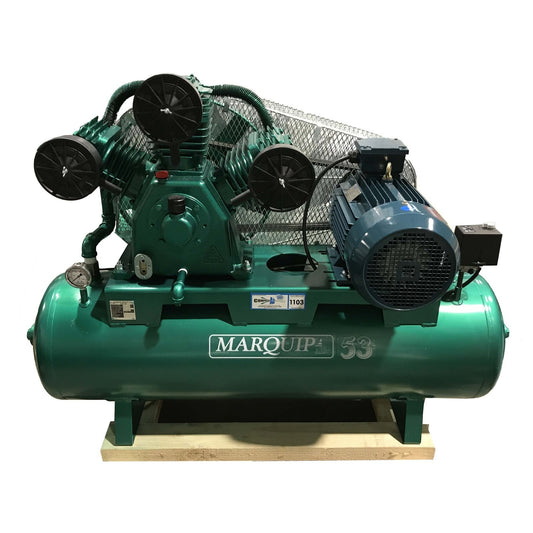 Marquip Industrial 53 7.5kW (10HP) 155L Three Phase Belt Drive Compressor With DOL Starter