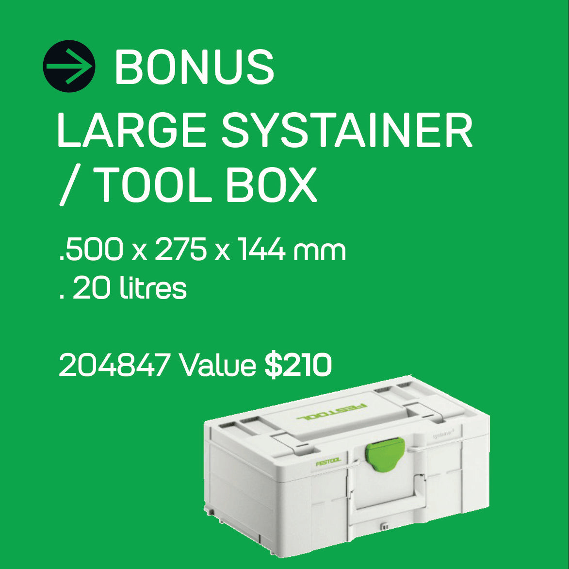 FESTOOL KAPEX KS 120 REB AUS SLIDE COMPOUND MITRE SAW (575307) BONUS LARGE SYSTAINER 204847