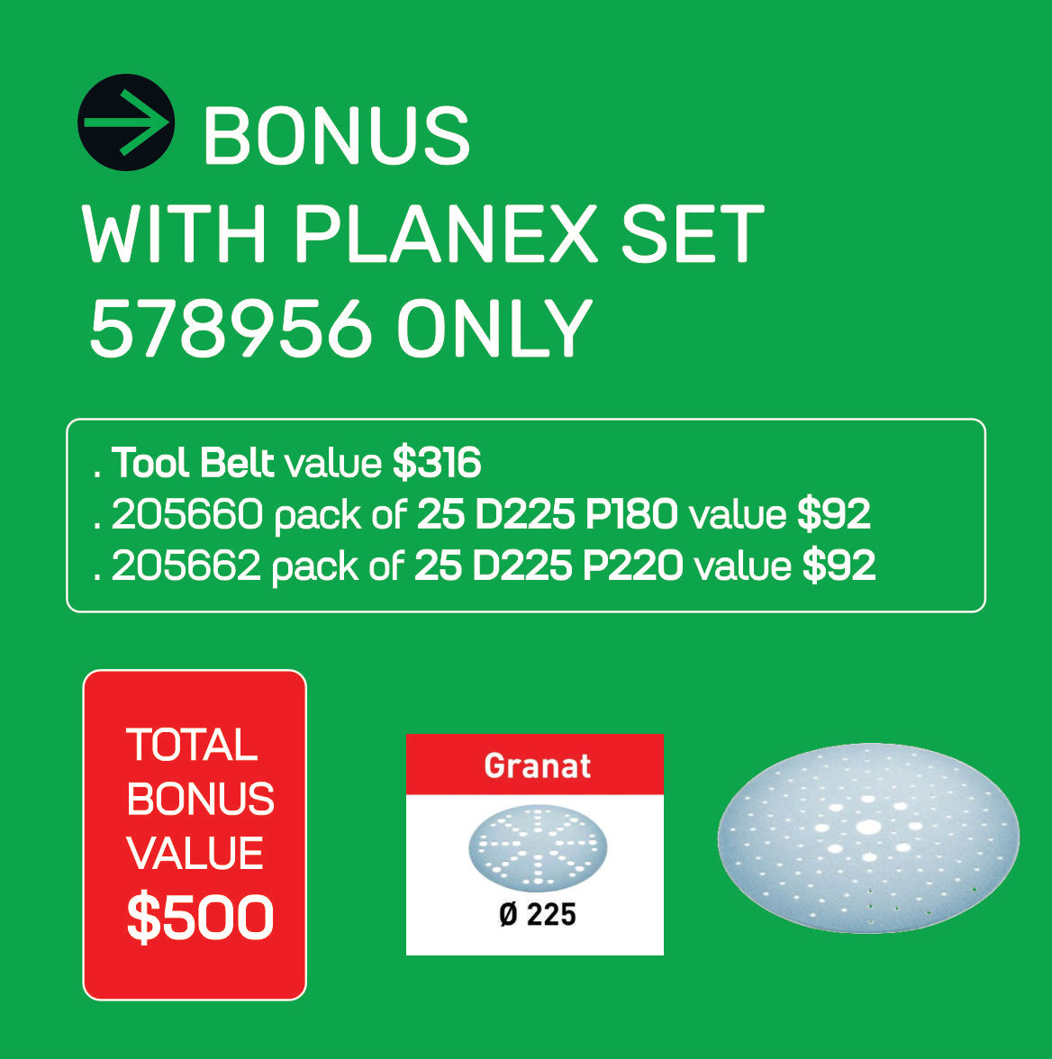 LHS 2 225 PLANEX 225mm Drywall Sander with M Class Dust Extractor Set (578956)
