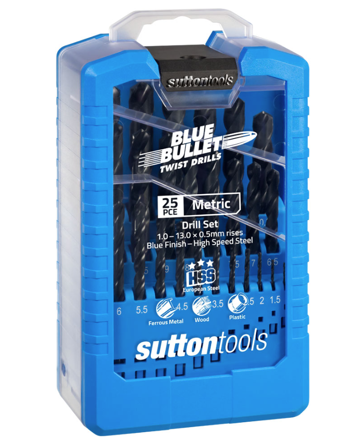 Sutton Tools DRILL D102 SM3 SET 25Pce JOBBER HSS BLU 1.0-13.0 X 0.5MM