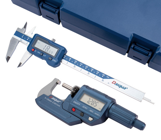 Dasqua 2 Piece Measuring Set - Digital Caliper + Digital Micrometer DCMSET2