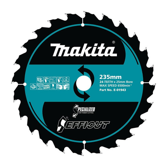 Makita EFFICUT 235mm 25mm 24T Wood Cutting Blade (E-01943)