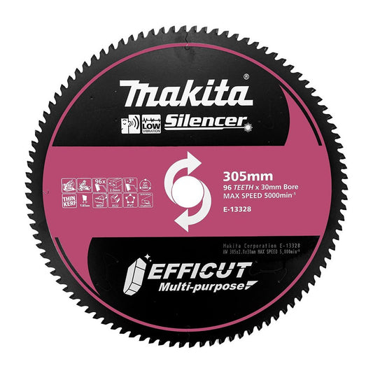 Makita EFFICUT 305mm 30/25.4mm 96T -3° Triple Chip Multi-Purpose Blade E-13328 tool-junction-nz