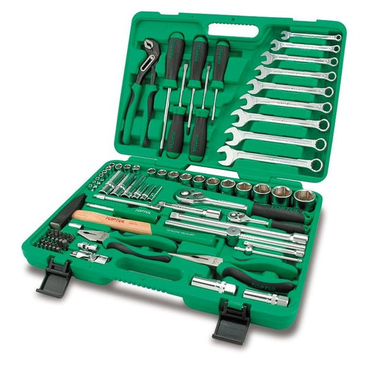 Toptul Socket Set 1/4"-1/2"Dr 80pc Tool Kit Metric gcai8002 tool-junction-nz