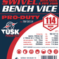 Tusk Swivel Bench Vice with Anvil and Pipe Jaws 114mm (4.5") Red