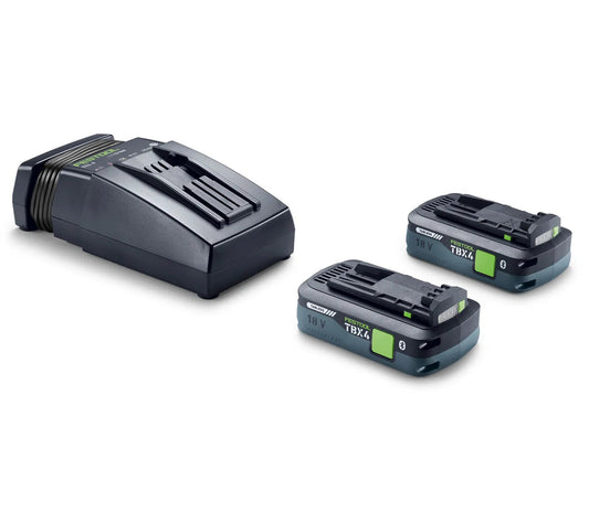 Festool 4 Ah Tabless Battery Starter Set,  2 x BP 18 TBX 4 C-ASI & TCL 6 Charger