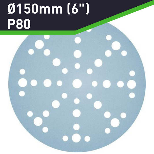Festool 575162 Granat Sandpaper D150mm (6"), P80 Grit, 50 Pack