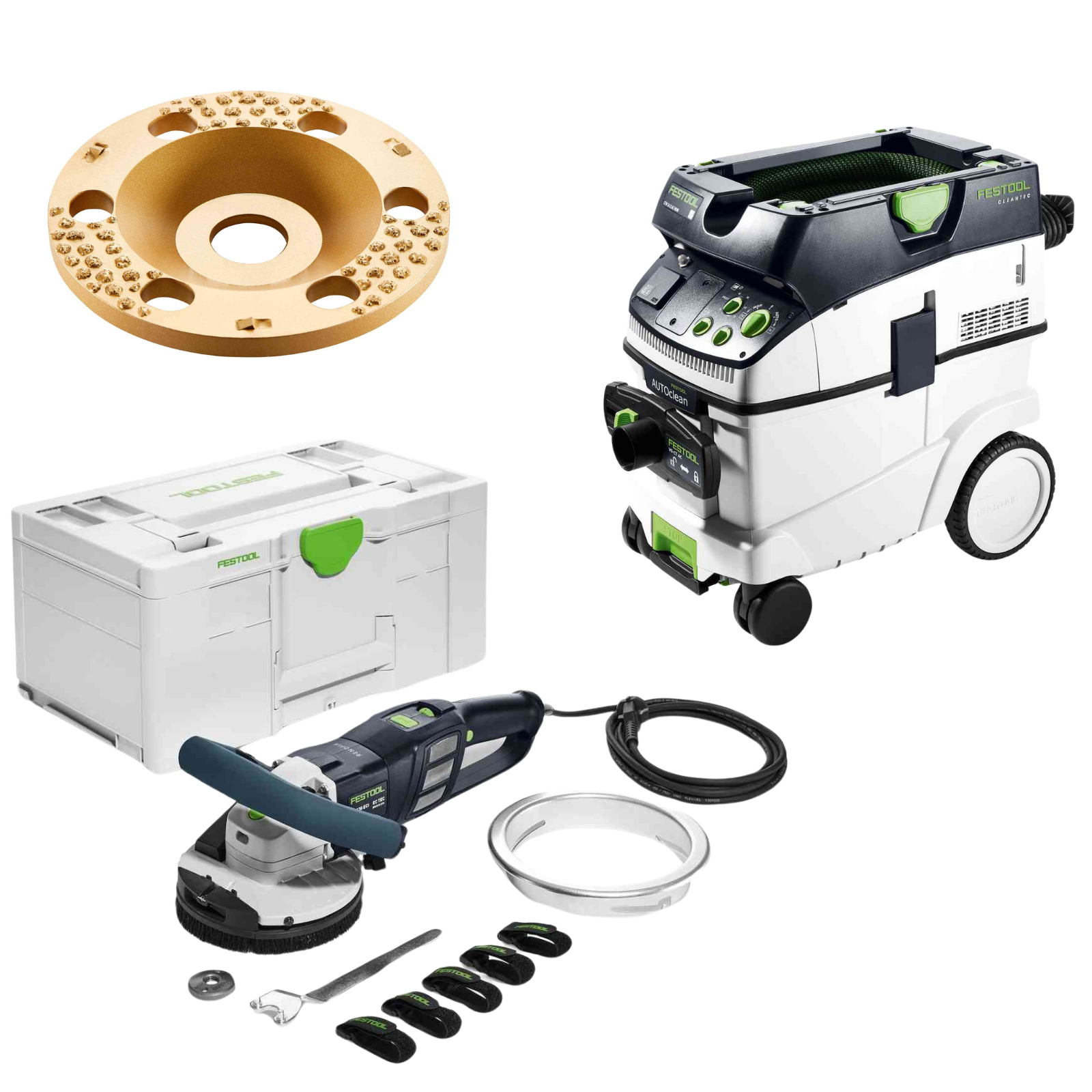 Festool Limited Surface Prep Grinder & AutoClean Dust Extractor Set RENOFIX RG 130 Plus CTM 36 E AC tool-junction-nz