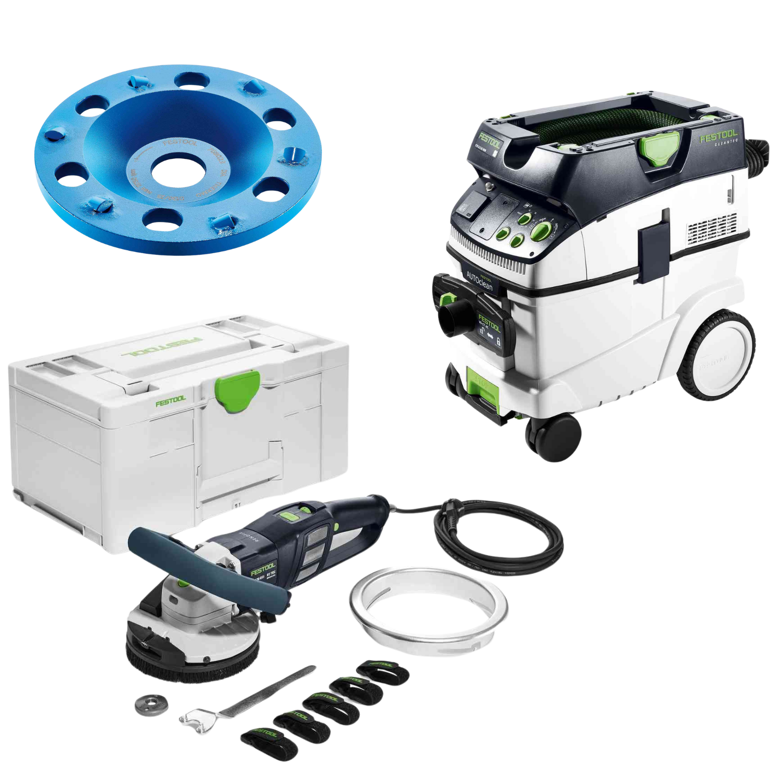 Festool Limited Surface Prep Grinder & AutoClean Dust Extractor Set RENOFIX RG 130 Plus CTM 36 E AC tool-junction-nz