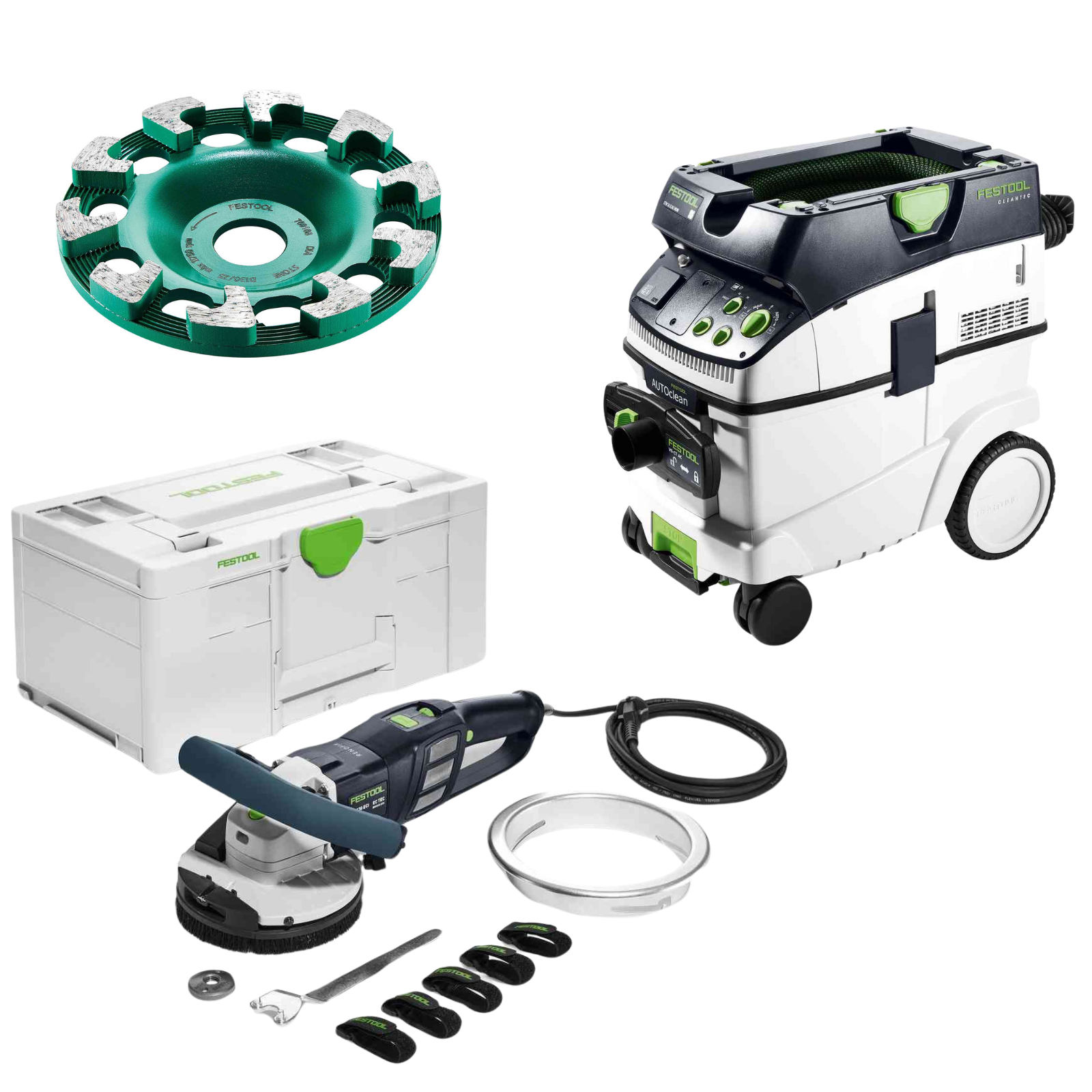 Festool Limited Surface Prep Grinder & AutoClean Dust Extractor Set RENOFIX RG 130 Plus CTM 36 E AC tool-junction-nz