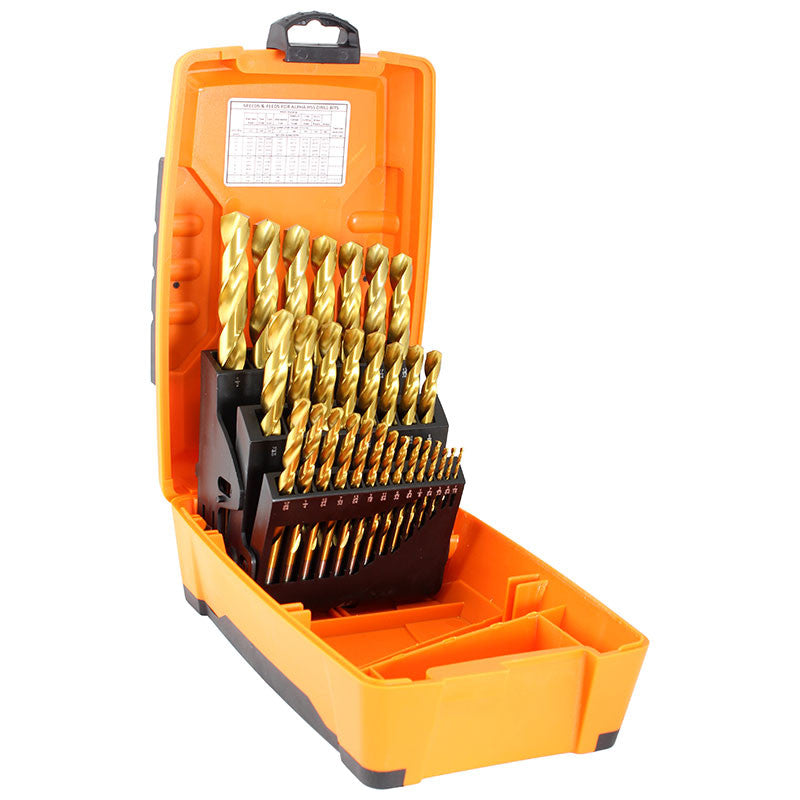 Alpha Tuffbox Gold Series Drill Set Imperial 1/16" - 1/2" 29 piece
