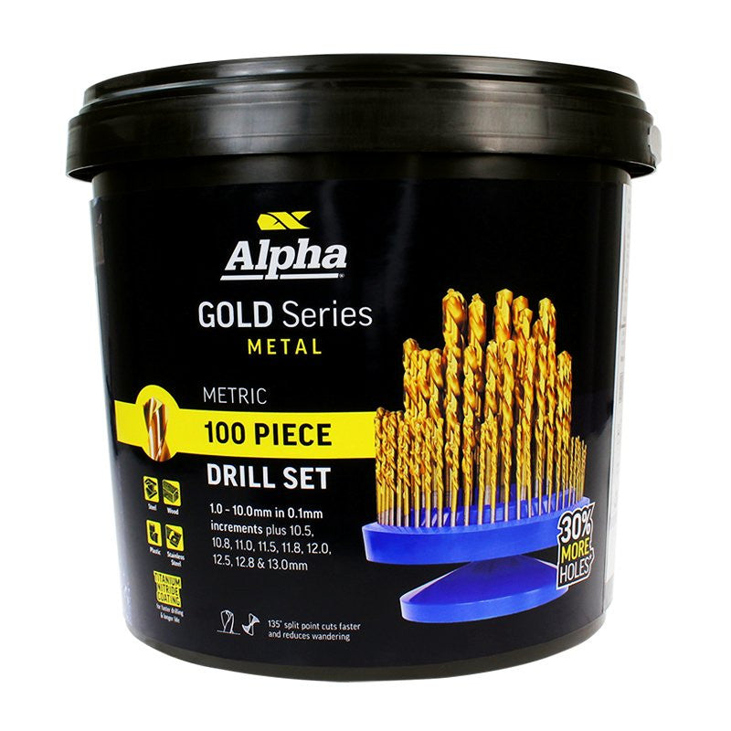 Alpha Gold Series Drill Set Metric 100 piece