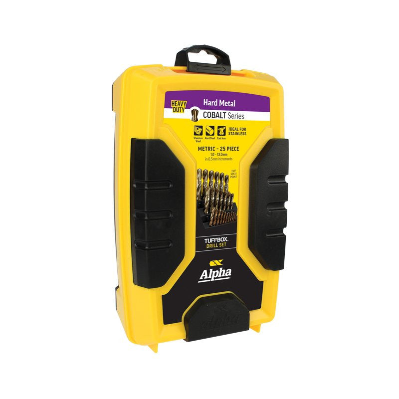 Alpha TuffBox Cobalt Drill Set Metric 1.0 - 13.0mm 25 piece