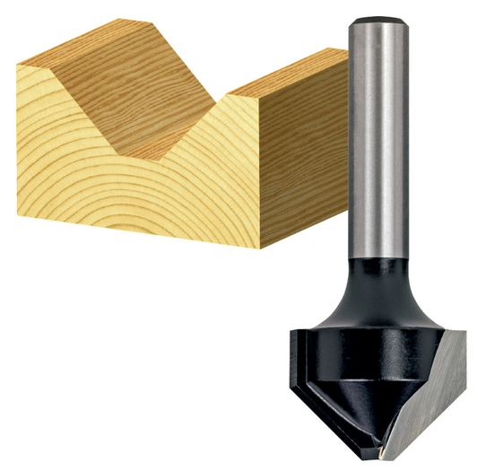 2 Flute – 90° Vee Groove Bit With Flat – Carbide Tipped