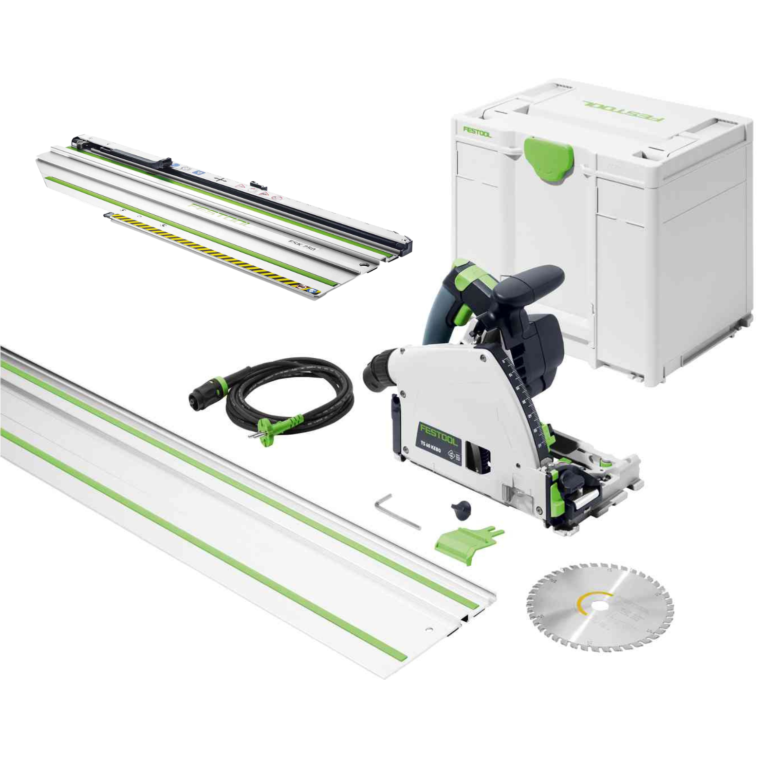 Festool TS 60 KEBQ Plus FS 168mm Brushless Plunge Cut Track Saw Special Kit With FSK250 tool-junction-nz