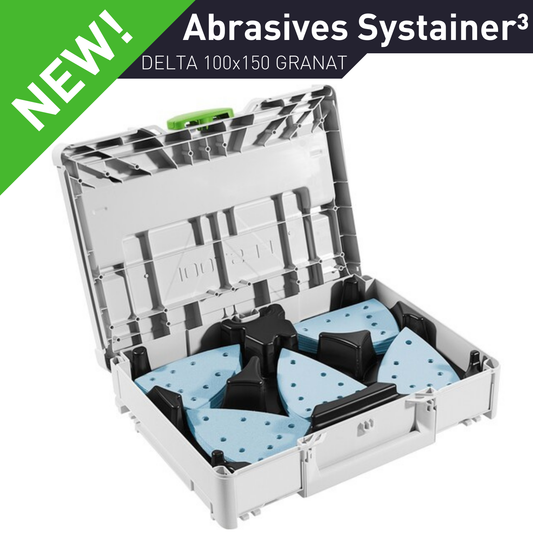  Festool Delta sandpaper assortment abrasives organized in a Systainer 