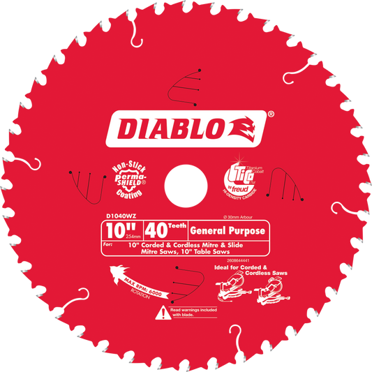 Diablo 10 in. / 254mm 40T General purpose Saw Blade