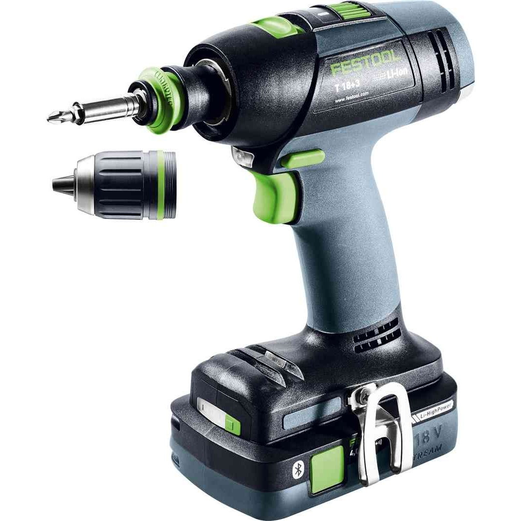 Festool T 18+3 Li-Basic Drill Kit With Batteries & Charger 576448 tool-junction-nz