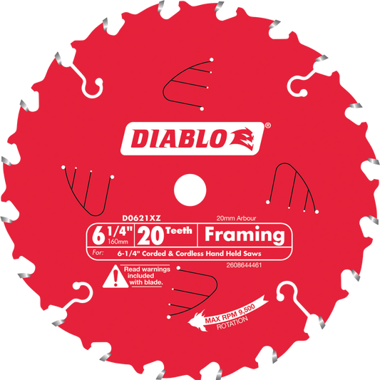 Diablo 6.25 in. / 160mm 20T General Purpose Saw Blade tool-junction-nz