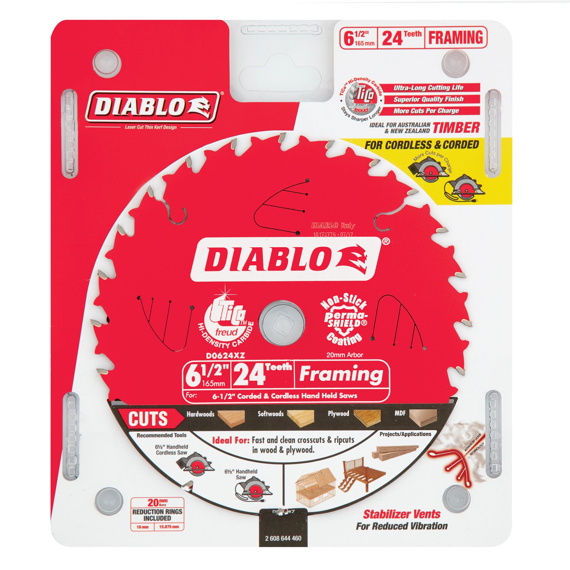 Diablo 6.5 in. / 165mm 24T General Purpose Saw Blade tool-junction-nz