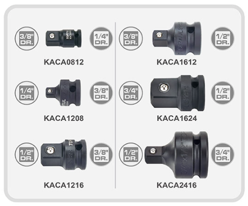 Impact Adapter Set 6pc 1/4; 3/8; 1/2; 3/4"