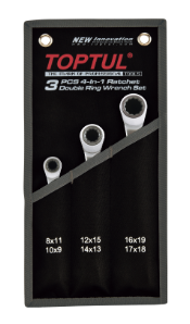 Toptul Ratchet Set 4-In-1 3pc 8mm>19mm(gpaq0301)