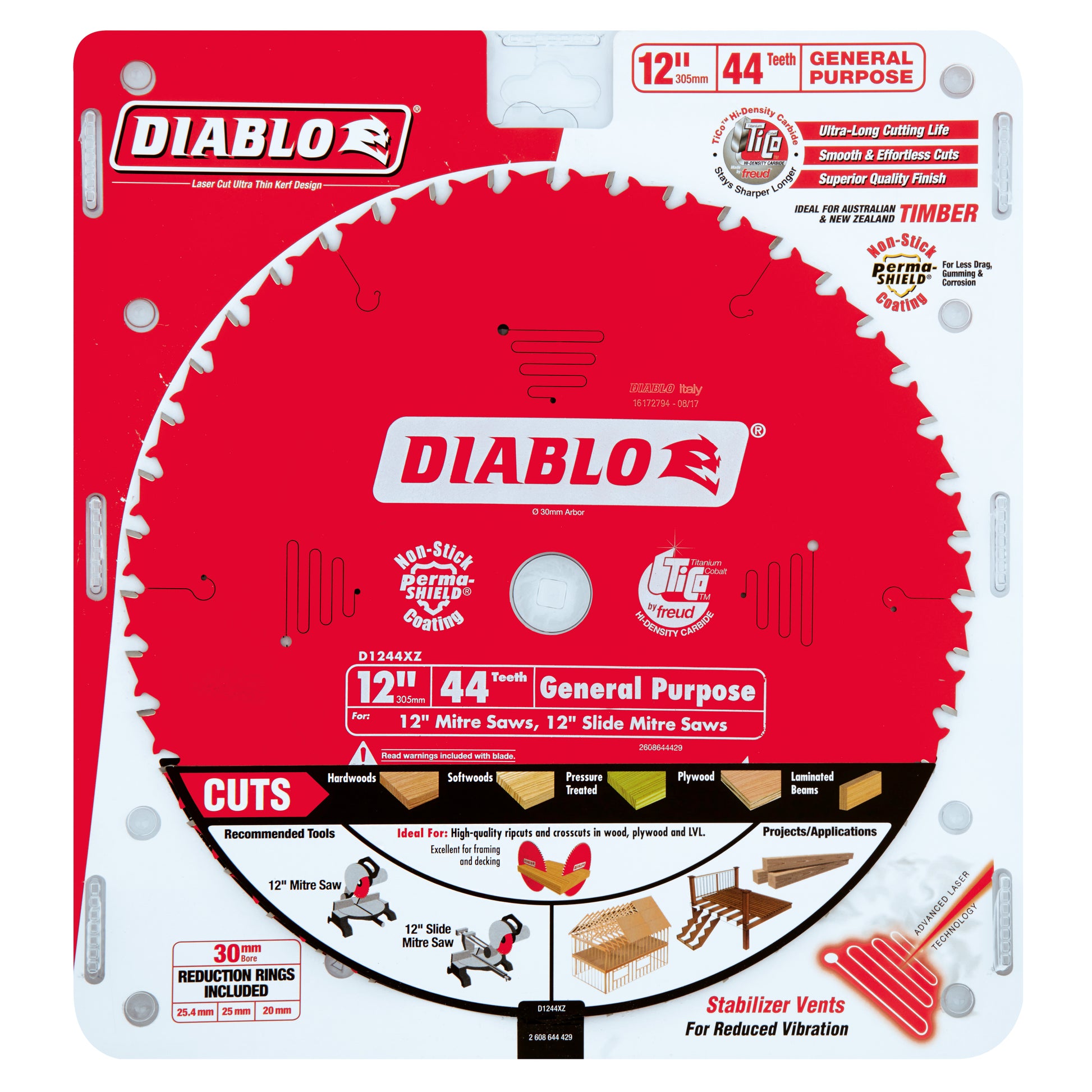 Diablo 12 in. / 305mm 44T General purpose Saw Blade tool-junction-nz