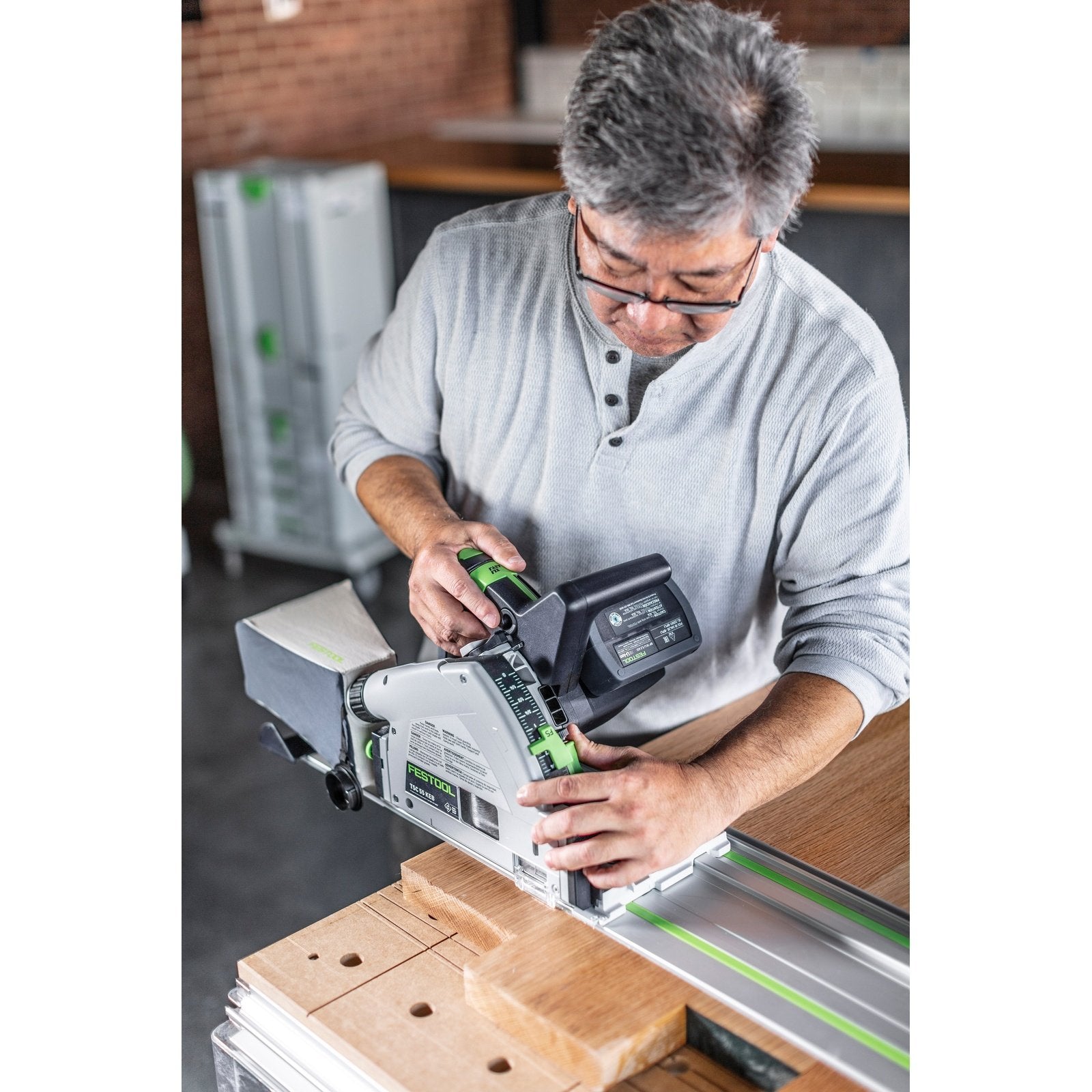 FESTOOL TSC 55 KEB CORDLESS PLUNGE SAW KIT WITH FS 1400 GUIDE RAIL 575464-4 tool-junction-nz